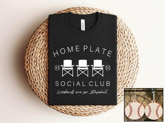 Baseball Home Plate Social Club tee - Ships in 1-2 weeks