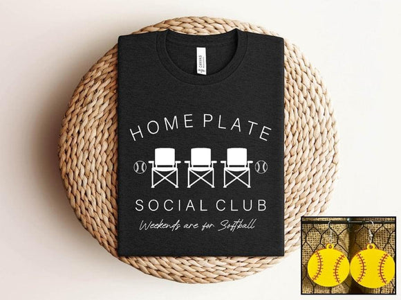 Softball Home Plate Social Club tee - Ships in 1-2 weeks