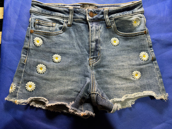Judy Blue Daisy stitch Shorts-  Small