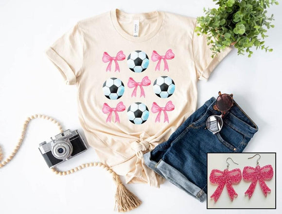 Soccer Bows tee - Ships in 1-2 weeks