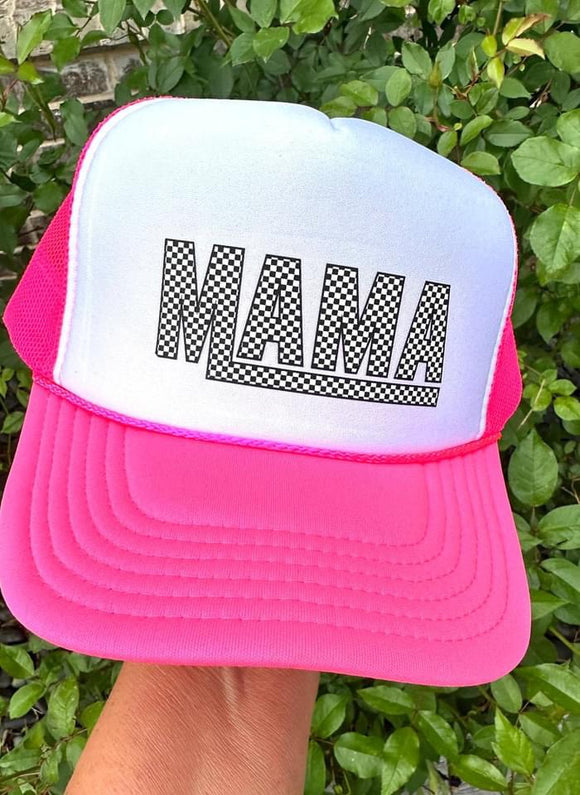 Mama Checkered Trucker Hat- Ships in 1-2 weeks