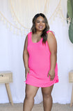 Playing Pool Side - Hot Pink Dress/Coverup