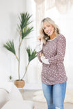 Berry Floral Thumbhole Top