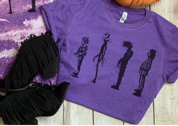 Spooky Characters Tee- In Stock