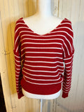 Twist Back Candy Cane Sweater- S
