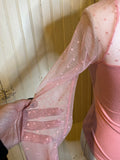Pink mesh sleeve bodysuit - small