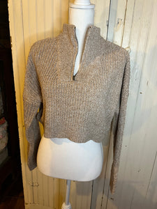 Shein Crop Sweater Pullover- quarter Zip-  S