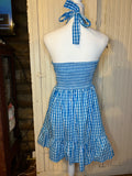Shein Gingham Blue Checkered Dress - M