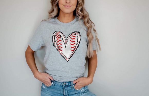 Baseball Heart tee - Ships in 1-2 weeks- excluded from discounts
