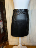 Faux Leather Black skirt with zipper- S