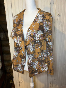 Winter Floral Open Cardigan with pockets  - S