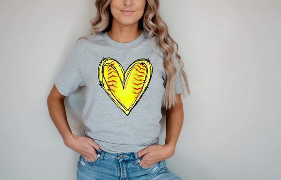 Softball Heart tee - Ships in 1-2 weeks- excluded from discounts