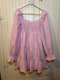 Pink Plaid Ruffle Dress- S