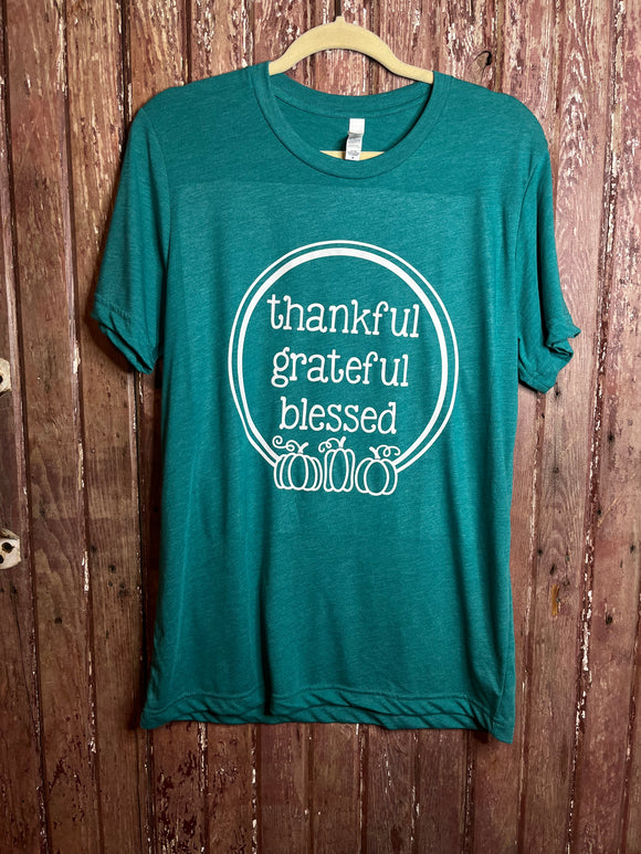 Thankful Grateful Blessed Tee- M ONLY