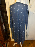 Blue with a white polka dots Duster Sarah Cardigan   - S