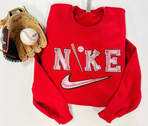 Cherry Red baseball Nike sweater- SHIPS in 2-3 Weeks